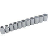 Socket Set, 11 Pcs, 3/8" Drive Size
