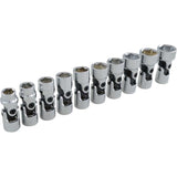 Universal Joint Socket Set, 10 Pcs, 3/8" Drive Size