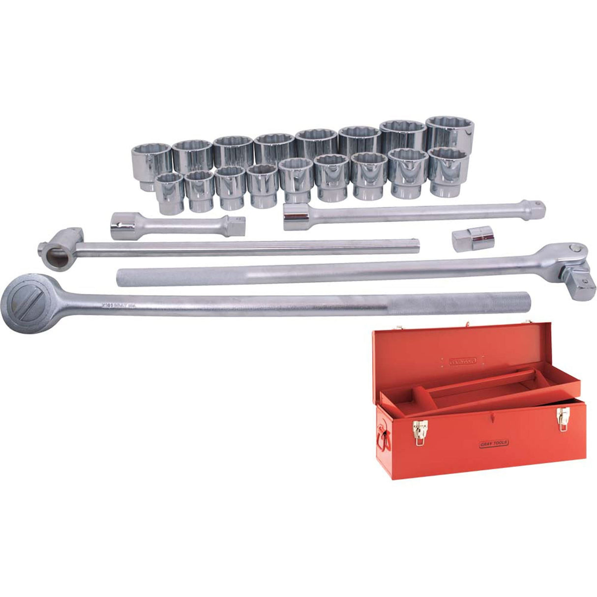 Socket & Attachment Set, 24 Pcs, 1" Drive Size
