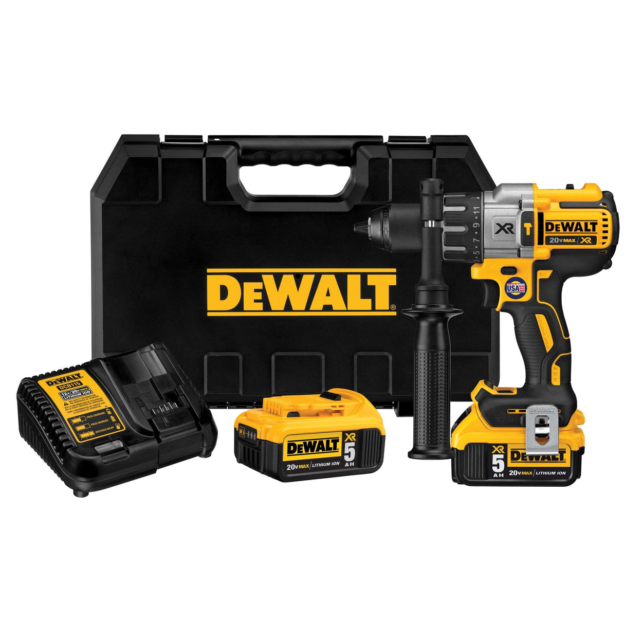 20V XR Li-Ion Brushless 3-Speed Hammer Drill Kit, 1/2" Chuck, 20 V