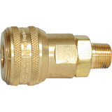 Quick Couplers - 1/2" Industrial, One Way Shut-Off - Automatic Couplers, Brass
