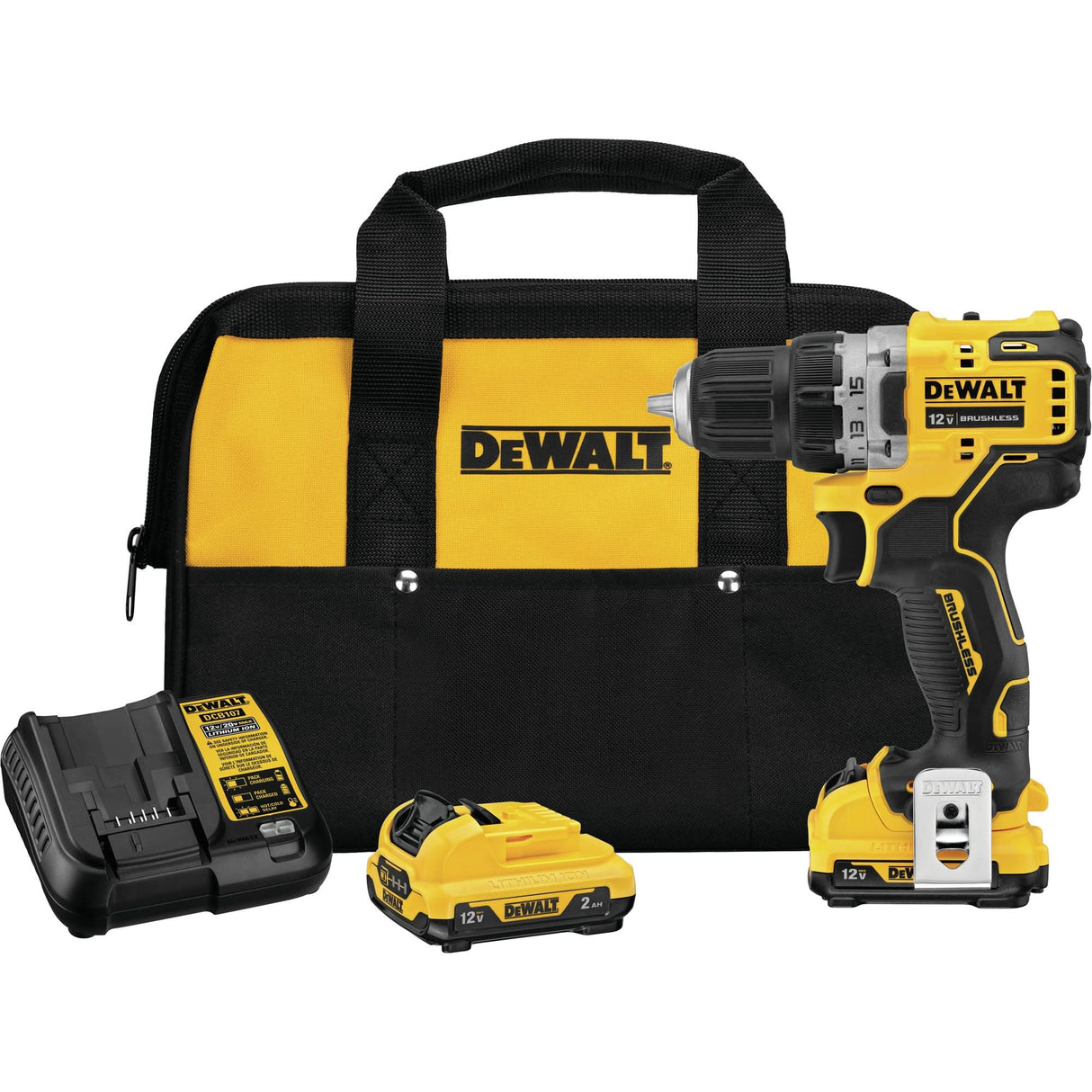 Xtreme™ Brushless Drill Driver Kit, Lithium-Ion, 12 V, 3/8" Chuck, 250 UWO Torque