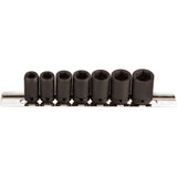 Socket Set, 7 Pcs, Impact, 1/4" Drive Size