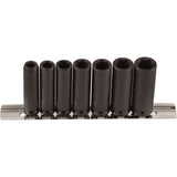 Long Socket Set, 7 Pcs, Impact, 1/4" Drive Size, Deep