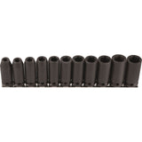 Long Socket Set, 11 Pcs, Impact, 3/8" Drive Size, Deep