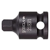 Socket Adapter, Impact, 3/8" Drive, 1/2" Socket, 1.5" L, Pin