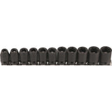 Magnetic Socket Set, 11 Pcs, Impact, 3/8" Drive Size