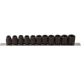 Socket Set, 11 Pcs, Impact, 1/2" Drive Size