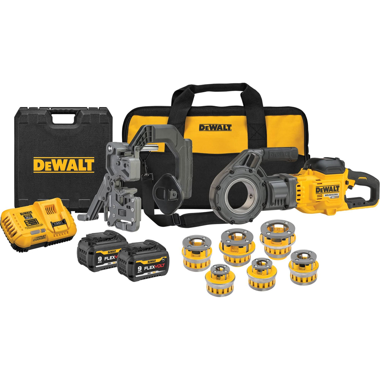FlexVolt® Max* Cordless Pipe Threader Kit with Dieheads, 30 RPM, 1/2" - 2" Pipe Thread