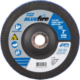 BlueFire™ R884P Coarse Grit Flap Disc, 7" x 7/8", Type 27, 80 Grit, Zirconia Alumina