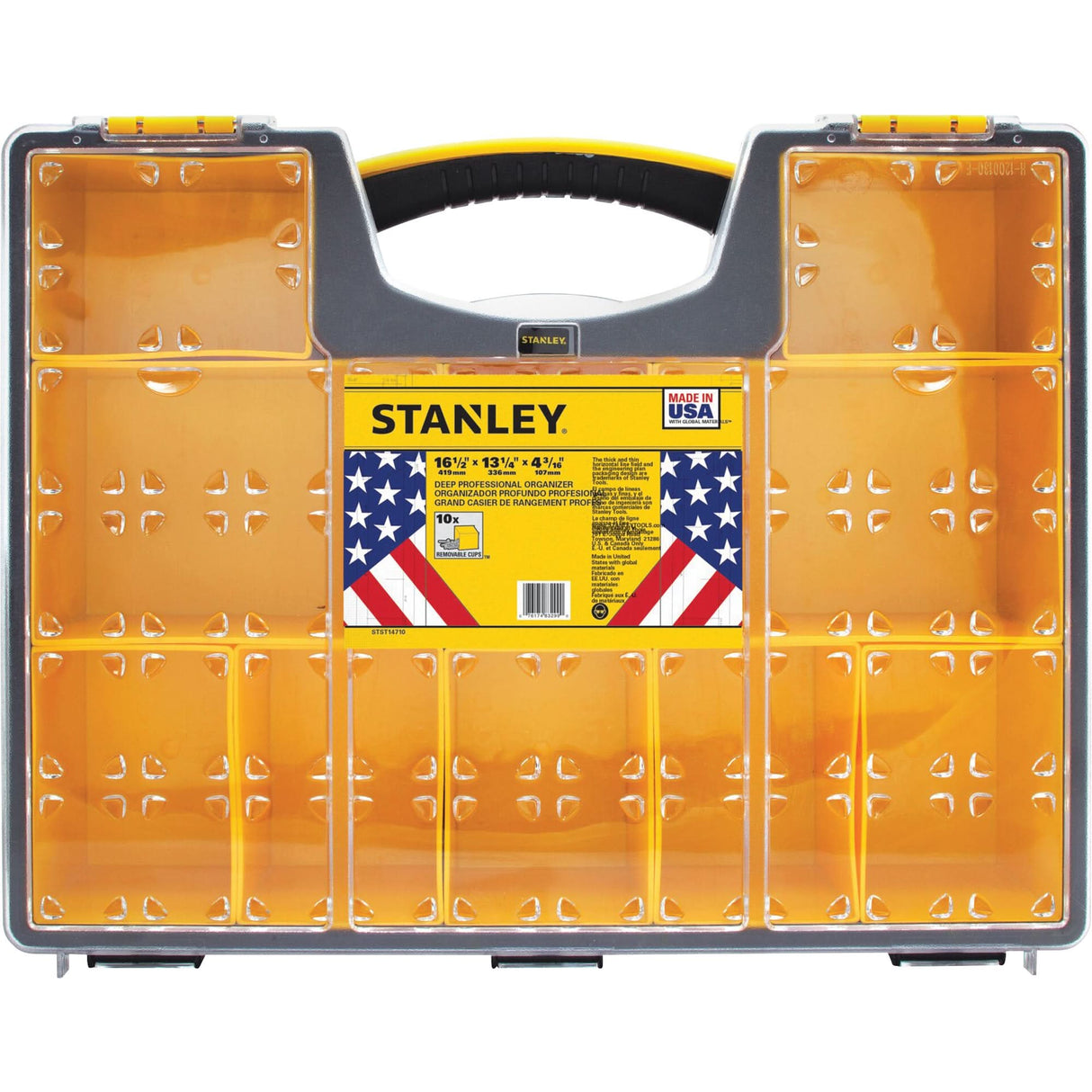 Deep Professional Organizer, 17-1/2" W x 4-1/2" D x 14" H, Black/Yellow