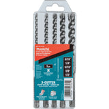 SDS-Plus 3-Cutter Bit Set, 5 Pieces, Carbide