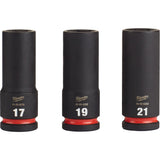 Shockwave™ Impact Duty™ Metric 6 Point Socket Set, 3 Pcs, Impact, 1/2" Drive Size, Deep