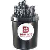 Drillco® Nitro Heavy-Duty Jobber Length Drill Bit Set, 29 Pieces, High Speed Steel