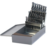 Drillco® USA Heavy-Duty Stubby Screw Machine Length Drill Bit Set, 29 Pieces, High Speed Steel