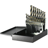 Drillco® Heavy-Duty Jobber Length Drill Bit Set, 21 Pieces, High Speed Steel