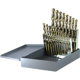 Drillco® Heavy-Duty Jobber Length Drill Bit Set, 21 Pieces, Cobalt