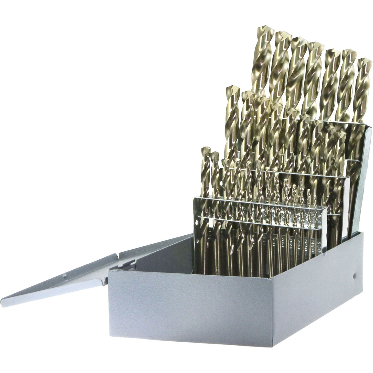 Drillco® Heavy-Duty Jobber Length Drill Bit Set, 29 Pieces, Cobalt
