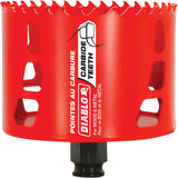 Wood & Metal Hole Saw, 3-5/8", 2-3/8" Depth of Cut, Carbide