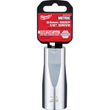 Metric Socket with Four Flat™ Sides, 24 mm, 1/2" Drive, 6 Points, Deep