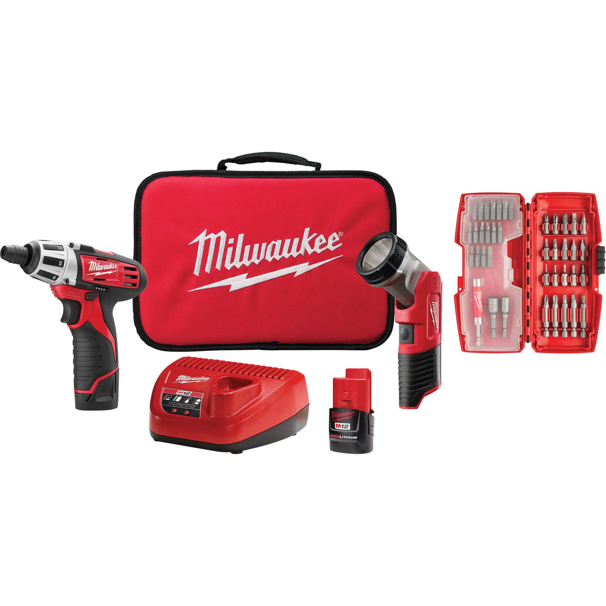 Screwdriver & Light Accessory Kit, Lithium-Ion, 12 V