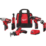 M12™ 5-Tool Combo Kit, Lithium-Ion, 12 V