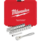 Metric & SAE FOUR FLAT™ Sides Ratchet & Socket Set, 25 Pcs, 1/4" Drive Size