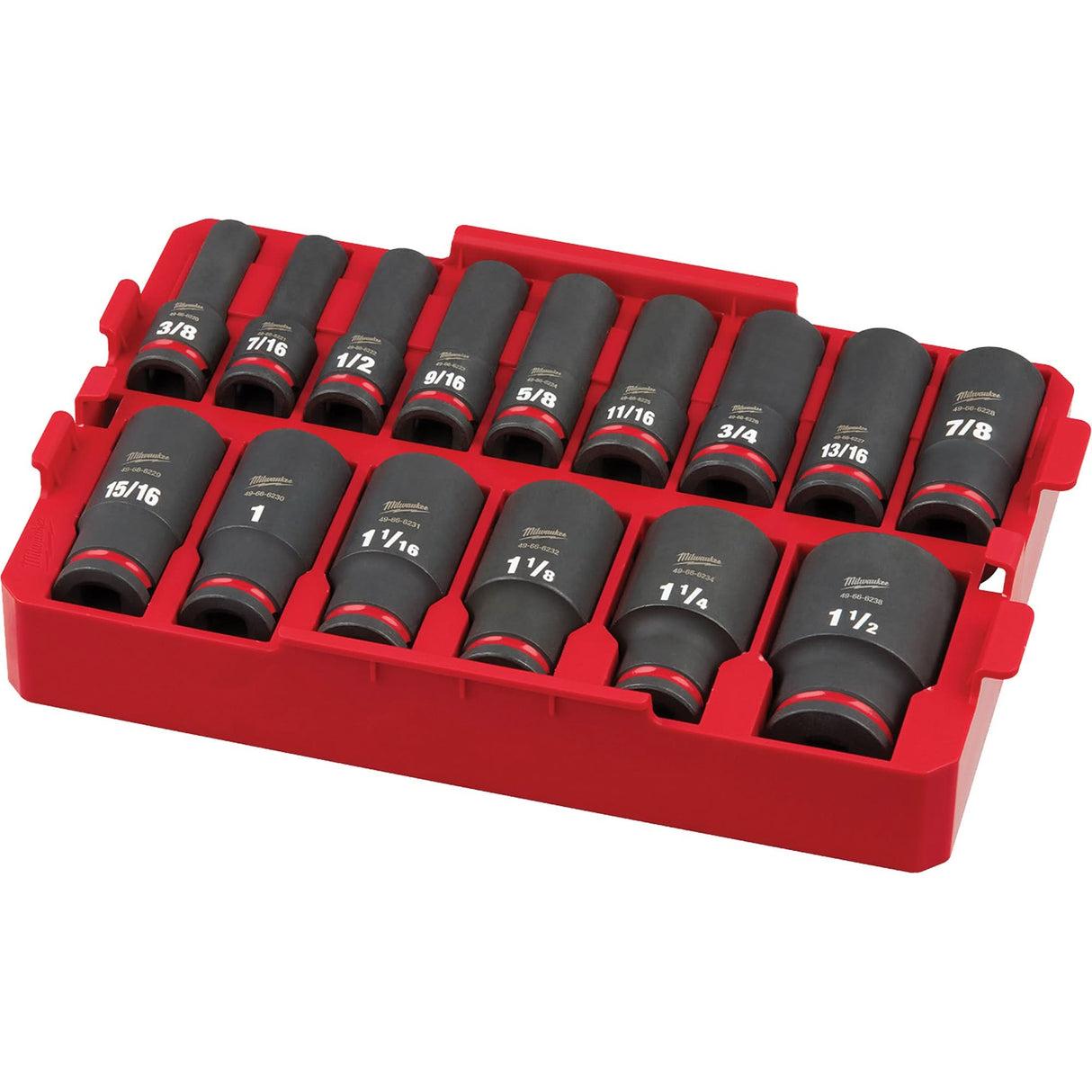Shockwave Impact Duty™ Packout™ SAE Socket Set, 15 Pcs, Impact, 1/2" Drive Size, Deep