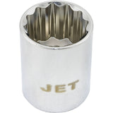 Chrome Socket, 1-1/8", 1/2" Drive, 12 Points