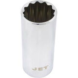 Chrome Socket, 1-1/8", 1/2" Drive, 12 Points, Deep