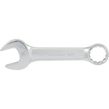 Stubby Combination Wrenches, 15 mm, Chrome Finish