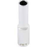 Chrome Socket, 8 mm, 1/4" Drive, 12 Points, Deep