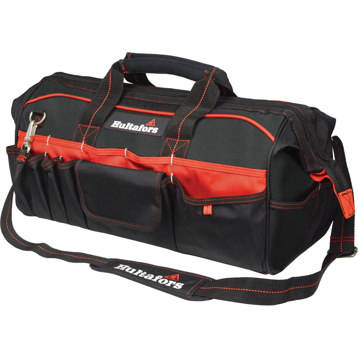20" Tradesman's Tool Bag, Ballistic Polyester, Black/Red