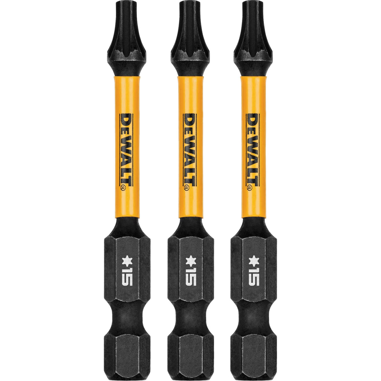 3-Piece FLEXTORQ® Impact Screwdriving Bits, Torx, T-15, 1/4" Drive