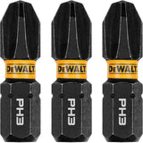 3-Piece FLEXTORQ® Impact Screwdriving Bits, Phillips, #3, 1/4" Drive