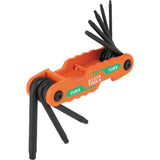 Compact Folding Hex Key Set, 8 Pcs., Torx®