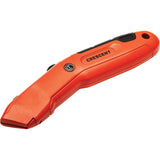 Auto-Retracting Safety Knife, 1", Steel, Aluminum Handle