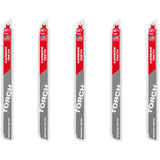 TORCH™ 5-Pack with Carbide Teeth for Medium Metal, Carbide, 10 TPI, 12" L x 1" W