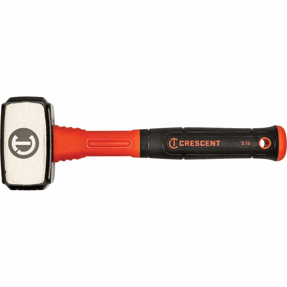 Drilling Hammer, 3 lbs., Fibreglass Handle, 4" L