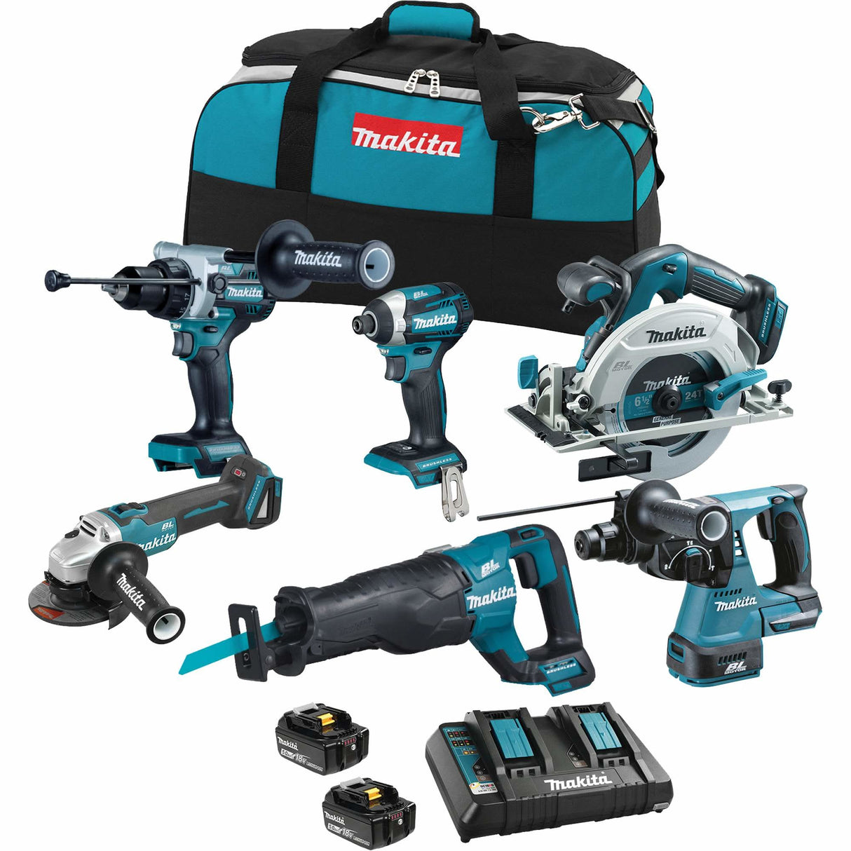 LXT Brushless 6 Tool Combo Kit, Lithium-Ion, 18 V