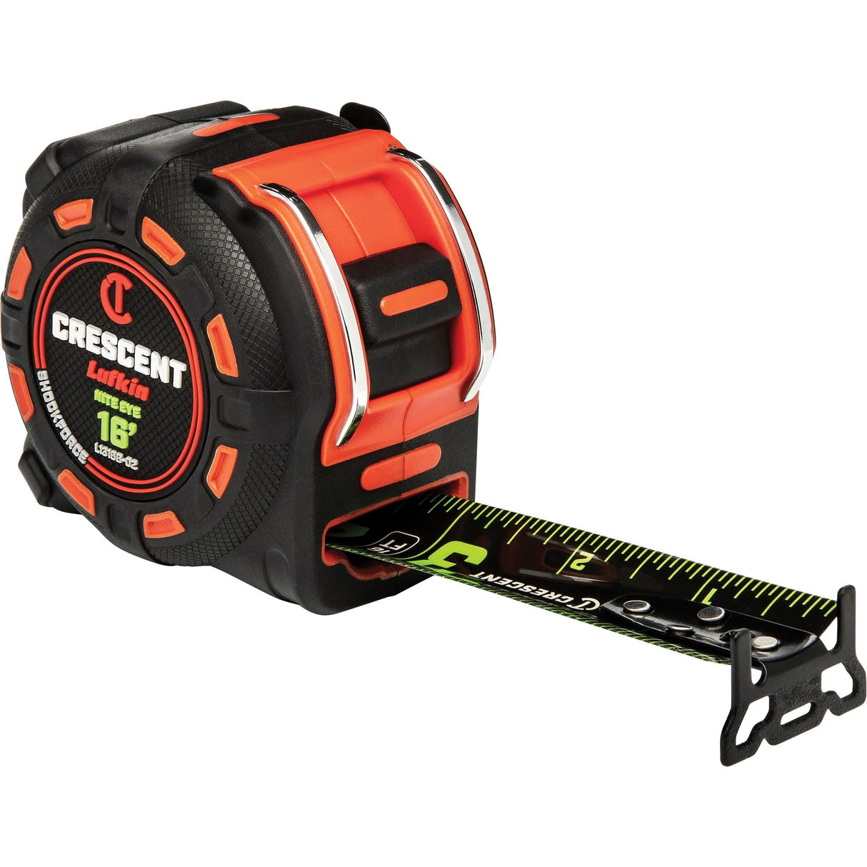 Shockforce™ NITE EYE Tape Measure, 1-1/4" x 16', SAE Graduations