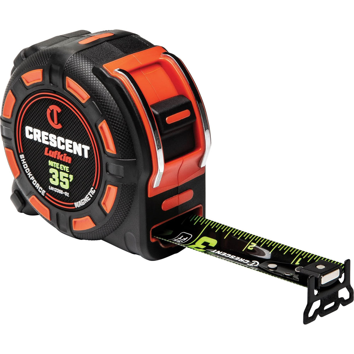 Shockforce™ NITE EYE Magnetic Tape Measure, 1-1/4" x 35', SAE Graduations