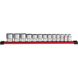 12-Point SAE Socket Set, 13 Pcs, 1/2" Drive Size