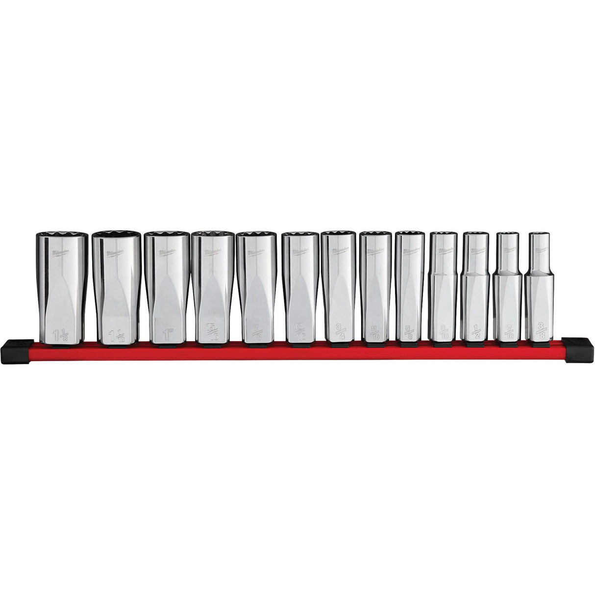 12-Point Deep Well SAE Socket Set, 13 Pcs, 1/2" Drive Size, Deep