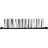 12-Point Deep Well Metric Socket Set, 13 Pcs, 1/2" Drive Size, Deep