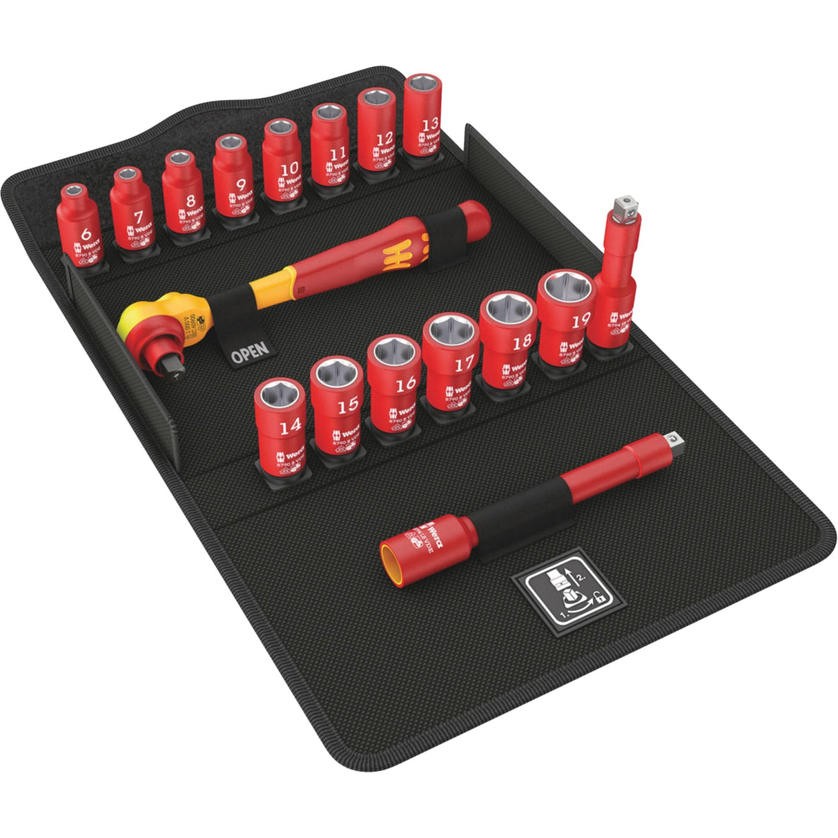 8100 SB VDE 1 Zyklop Insulated Ratchet Set, 7 Pcs, 3/8" Drive Size