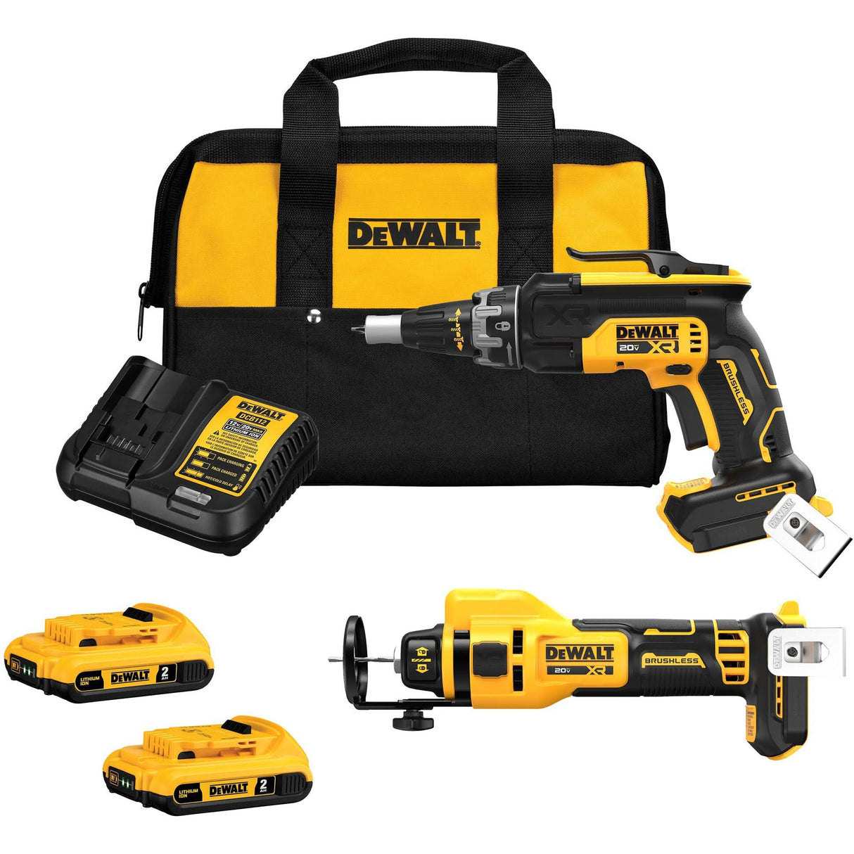 XR® Brushless Drywall Screwgun & Cut-Out Tool Combo Kit, Lithium-Ion, 20 V