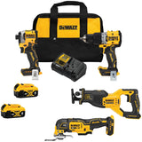 Brushless 4-Tool Combo Kit, Lithium-Ion, 20 V