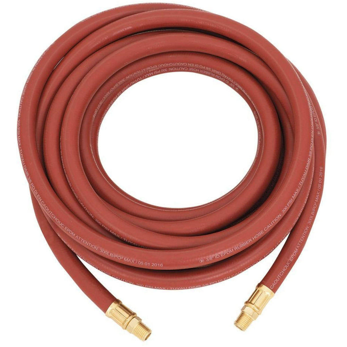 AH3825RB Hose, Air, Rubber, 3/8" dia. x 25', 300 psi, 1/4 NPT