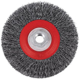 5C14T High Performance Crimped Wire Brush, 5" Dia., 0.014" Fill, 5/8"-11NC Arbor